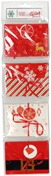 Cadeaukaart doosje kerst cadeauverpakking multi kleuren 4 stuks