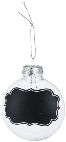 Boules de Noël transparentes avec étiquettes ardoise - lot de 4 décorations sapin-3