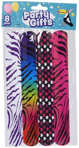 Bracelet claquant jouet cadeaux à distribuer 8 pièces rayures tigre cœurs