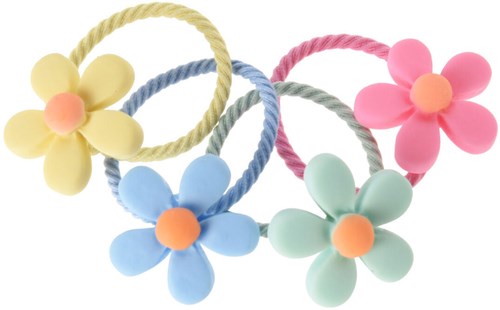 Haarelastiekjes kleurrijk bloemaccessoire voor kinderen haarstyling