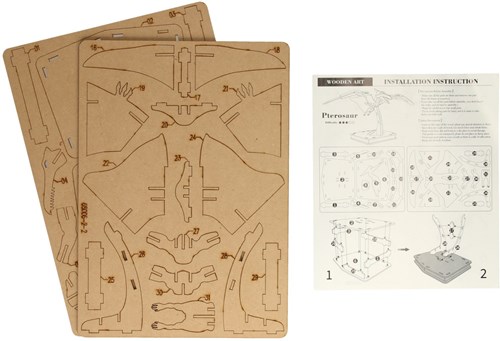 3D puzzel dinosaurus van hout educatief speelgoed multicolor-2