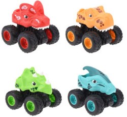 Frictie auto dino speelgoedauto 11cm kleurrijk kunststof voor kinderen