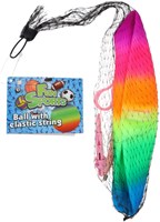 Bungeebal regenboog speelgoed met koord en haak multikleur