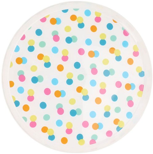 Assiettes à dessert en plastique à pois transparentes 22,5cm 4 pièces-2