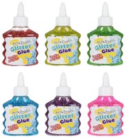 Glitterlijm knutselplezier fles 90ml multi kleur glitter
