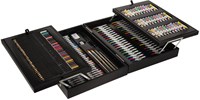 Coffret de peinture et dessin en bois 174 pièces - Mallette d'art - Set de peinture-3