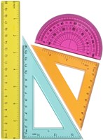 Geometrie set speelgoed gekleurd 4-delig kunststof multi kleuren-2