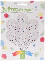 Ballonnen confetti multi kleuren feestdecoratie 8 stuks verjaardag