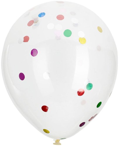 Ballonnen confetti multi kleuren feestdecoratie 8 stuks verjaardag-2