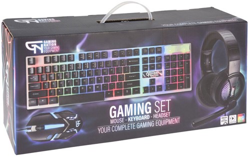 Gaming Set Muis Toetsenbord Koptelefoon 3in1