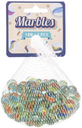 Glazen knikkers speelgoed set multi kleuren 101 stuks knikkers
