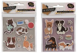 3D stickervel huisdieren knutselplezier papier multi kleuren