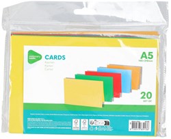 Cartes papier colorées format A5 20 pièces loisirs créatifs