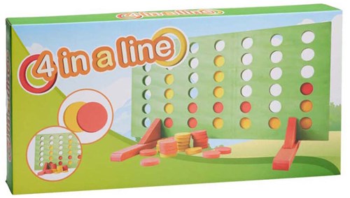 Houten 4 op een rij spel strategisch gezelschapsspel multicolor