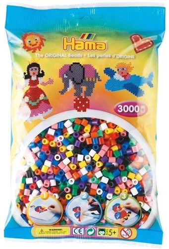 Hama strijkkralen - primaire kleuren mix - 3000 stuks creatief speelgoed-2