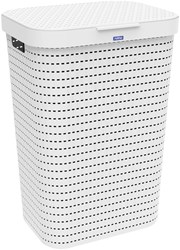 Rotho wasmand kunststof 55 liter wit met deksel - Country design