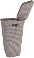 Rotho wasmand kunststof 55 liter cappuccino met deksel - Country-3