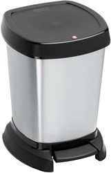 Rotho pedaalemmer prullenbak 6 liter zilver metallic kunststof