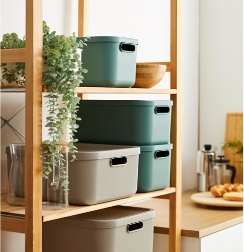 Rotho opbergbox decoratie Albula Light 20 L stapelbaar groen-3