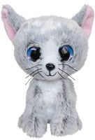 Lumo Stars knuffel kat Katti 15cm pluche speelgoed grijs wit