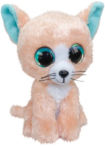 Lumo Stars knuffel kat Peach 15cm - pluche speelgoed met grote ogen