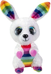 Lumo Stars knuffel konijn Rainbow 15cm - pluche speelgoed met grote ogen