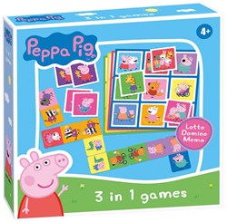 Peppa Pig 3-in-1 Spellenverzameling kaartspel lotto domino memo kinderspel