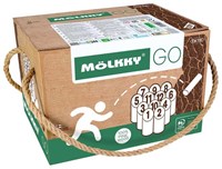 Tactic jeu de lancer en bois Mölkky GO avec 12 quilles et boîte de transport