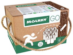Tactic jeu de lancer en bois Mölkky GO avec 12 quilles et boîte de transport
