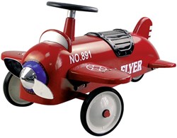 Goki loopauto vliegtuig rood - metalen ride-on voor kinderen