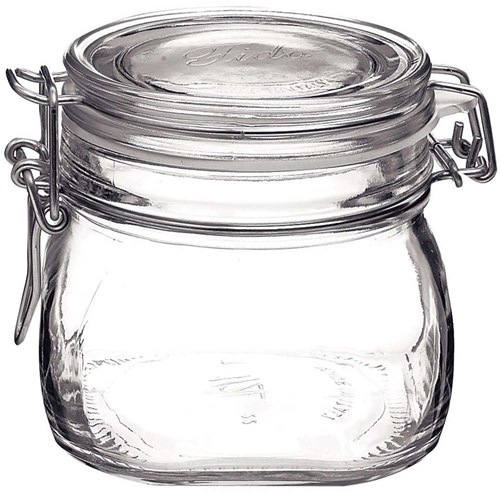 Bocal en verre carré 0,5 litre hermétique - lot de 6 transparent