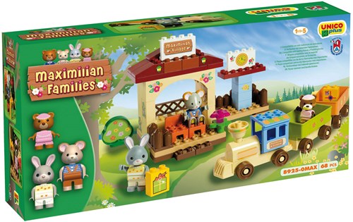 Unico bouwstenen Maximilian Families Village treinstation 68-delig speelgoed