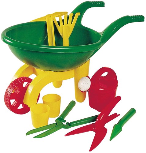 Androni Giocattoli kruiwagen speelgoed tuinset voor kinderen 9-delig