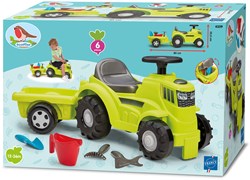 Ecoiffier tracteur jouet avec remorque et accessoires - 85 cm