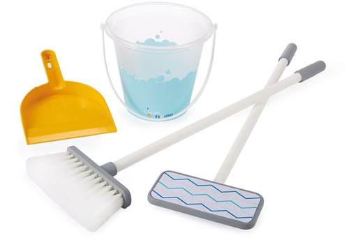 Ecoiffier schoonmaaktrolley speelgoed blauw met accessoires 5-delig-2