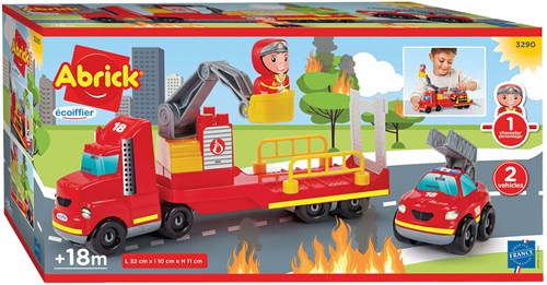 Abrick camion de pompiers jouet à assembler - coloré et solide