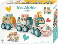 Abrick dierentrein bouwblokken speelgoedtrein pastel kleuren 51-delig