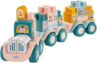 Abrick dierentrein bouwblokken speelgoedtrein pastel kleuren 51-delig-2