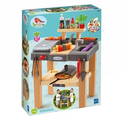 Ecoiffier zomerkeuken speelgoed barbecue en pizzaoven 27-delig