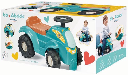 Ecoiffier tracteur jouet porteur plastique rangement bleu