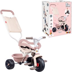 Smoby driewieler Be Fun Comfort roze - verstelbaar zadel en massieve banden