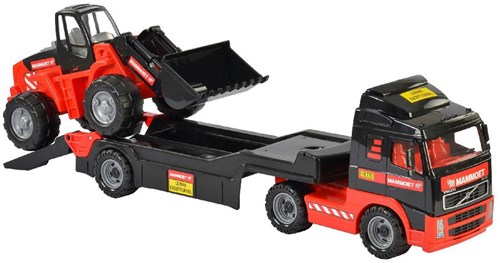 Camion jouet Cavallino Mammoet avec remorque et pelleteuse-3