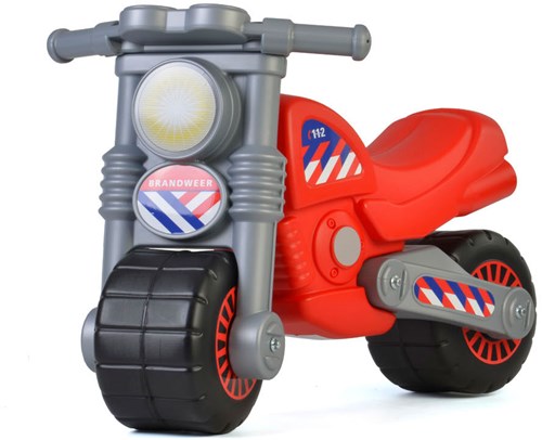 Loopfiets Cavallino brandweermotor kunststof rood voor kinderen