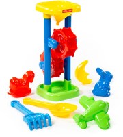 Set de plage moulin à sable et à eau jouet coloré pour enfants-2