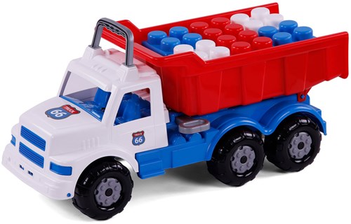 Camion benne jouet Cavallino Route 66 XL avec blocs de construction plastique