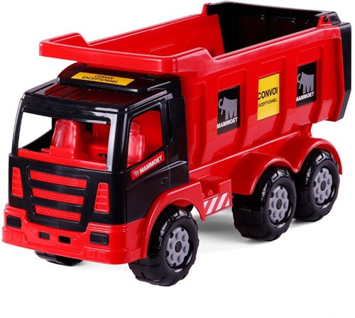 Mammoet kiepvrachtwagen speelgoedauto blauw 67 cm kunststof