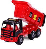 Mammoet kiepvrachtwagen speelgoedauto blauw 67 cm kunststof-2