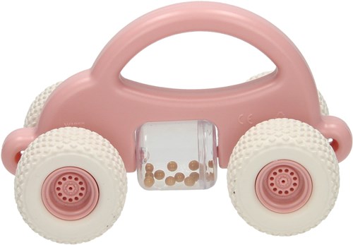 Cavallino speelgoedauto rammelaar pastel roze voor peuters en baby's-2