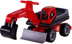 Mammoet graafmachine loopauto ride-on speelgoed rood zand