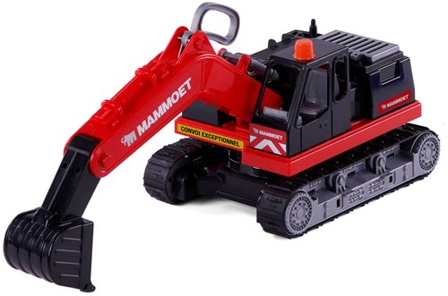 Cavallino graafmachine Mammoet crawler speelgoed rood zwart 36cm-3